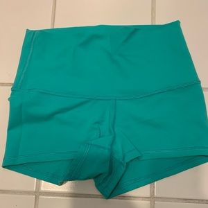 LULULEMON - teal/blue/green booty shorts size 6